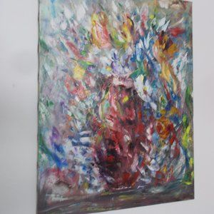 Certified Original "Peppy French Floral" oil painting by Davila, 18"x24"